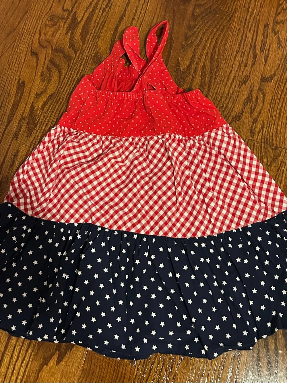 Gymboree Red, White & Navy Star & Gingham Dress